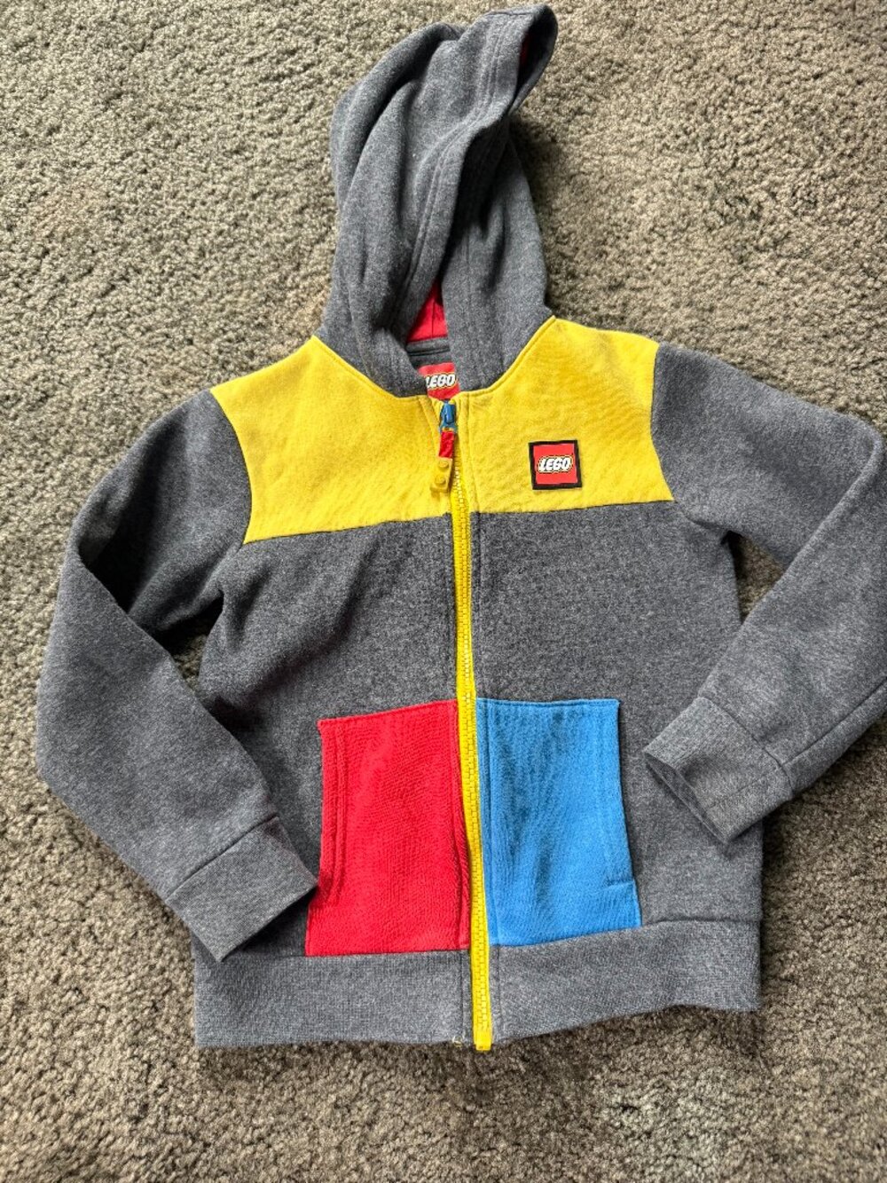 LEGO Kids Colorblock Full-Zip Fleece Hoodie | Size Small (5 / 4-5 Yrs)
